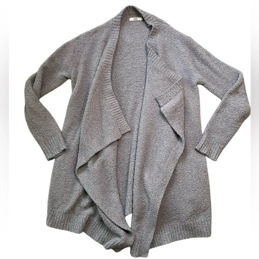 UGG Light Gray Open-Front Draped Phoebe Cardigan